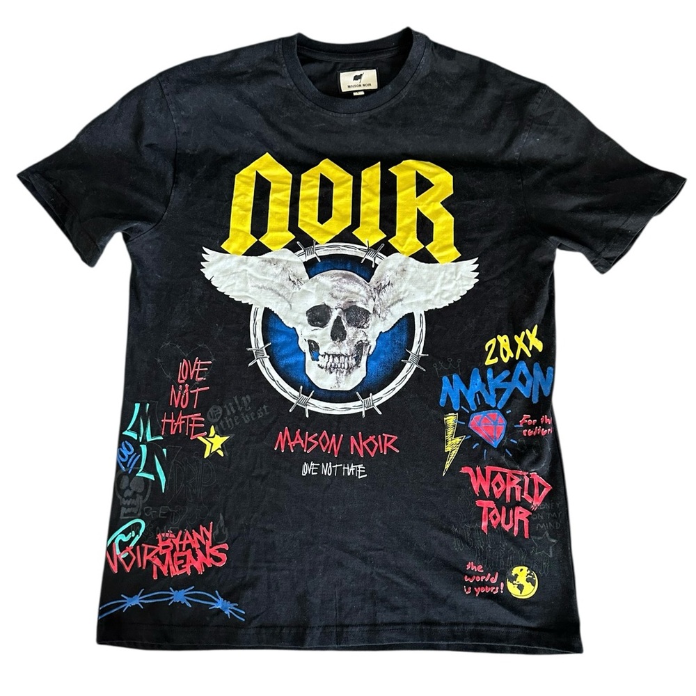 Maison Noir Authentic Black T-shirt Men’s  Large Cotton RN126081